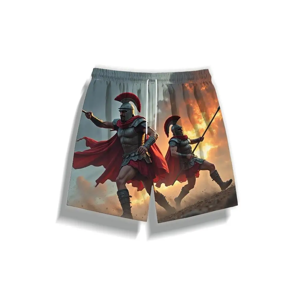 

1pcs Men's Short swim trunks2026 Summer 3D Printed Short sleeve Pants Breathable Men's clothing Quick drying Polyester running