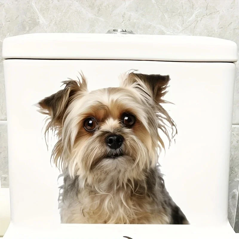 MT1466# Yorkshire Terrier Waterproof Bathroom Decal - Self-Adhesive, Toilet Sticker for  Home Decor Vinyl Car Decals