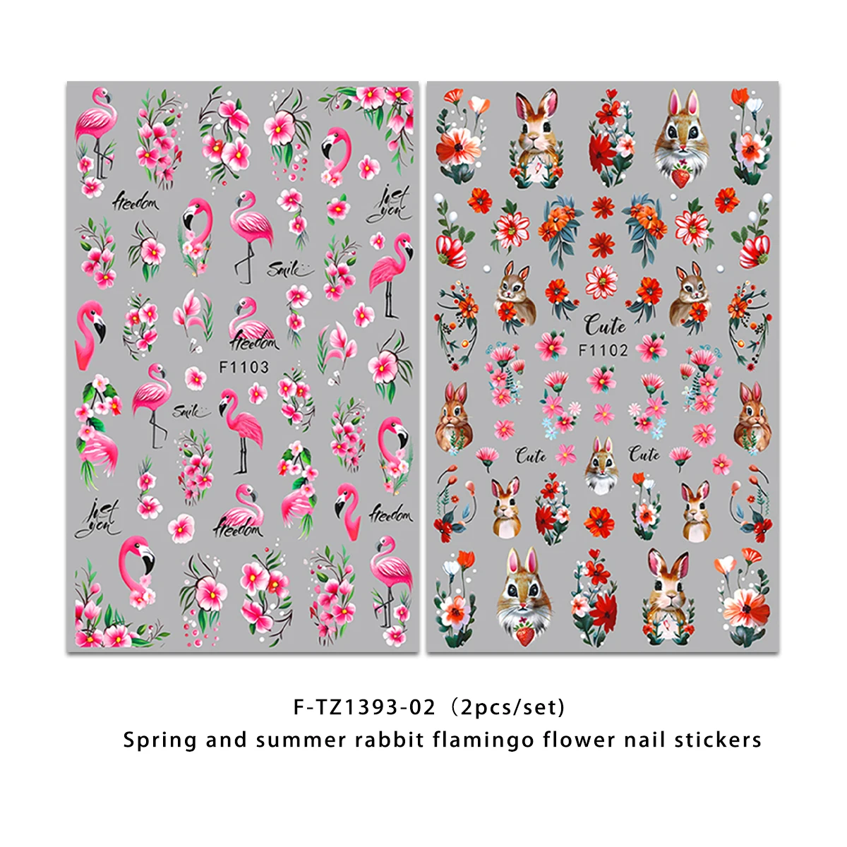 Frühlings- und Sommerblumen-Schmetterlings-Nagelsticker, einfach anzubringen für die Nageldekoration, zum Selbergestalten, als Geschenk, für Partys und zur Gestaltung von Make-up für Hochzeiten. – Detail 14