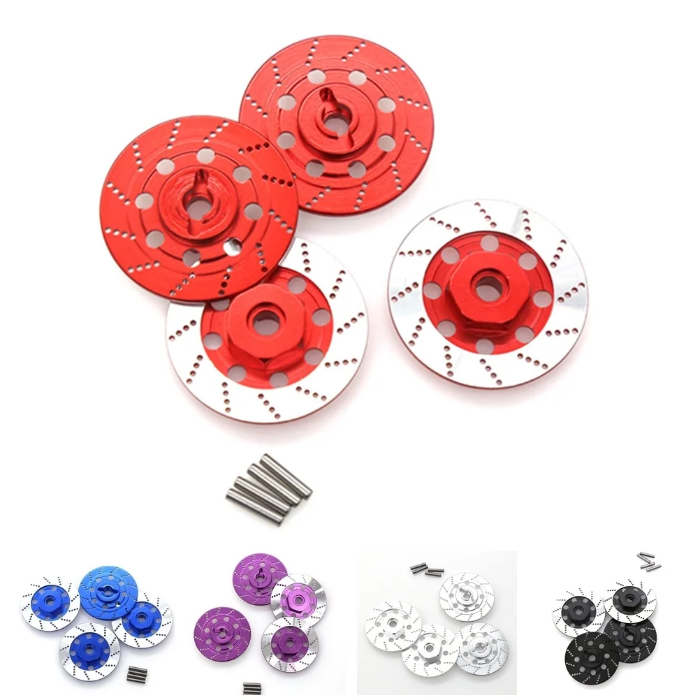 4pcs Metal Brake Disc Wheel Hex Hub Adapter 12mm for Tamiya TT01 TT02 HPI HSP 94123 Sakura D4 1/10 RC On Road Racing Car