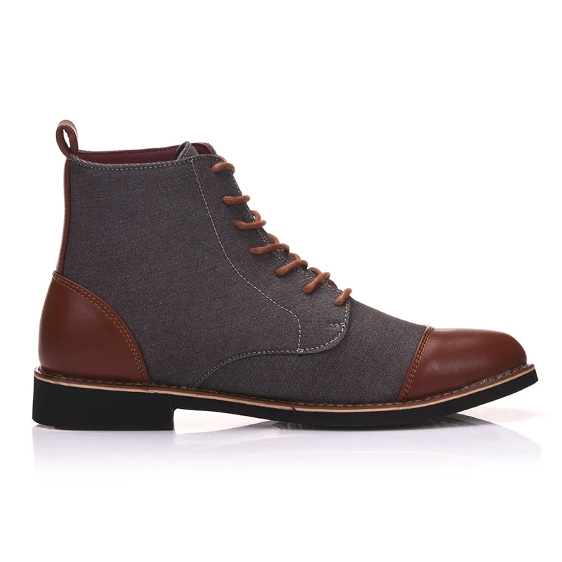 Primavera otoño Casual zapatos con cordones botines hombres botines Oxfords botas de cuero de moda botas de hombre talla grande 39-48 jkm89