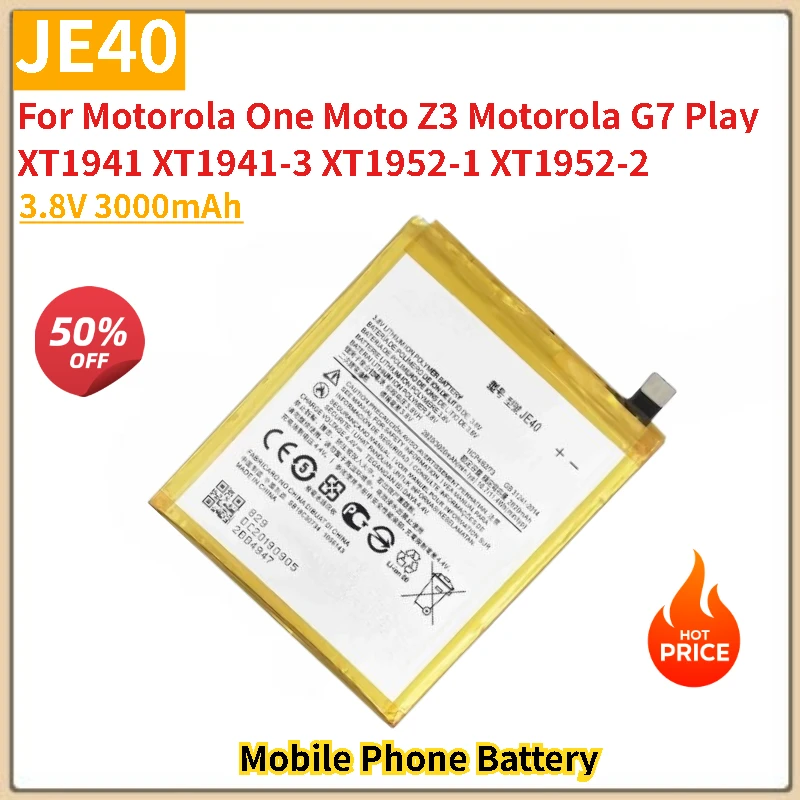 JE40 batterie 3,8 V 3000 mAh Für Motorola One Moto Z3 Motorola G7 Spielen XT1941 XT1941-3 XT1952-1 XT1952-2 Handy hohe Qualität