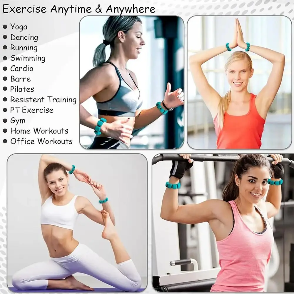 2pcs Durable Silicone Weight-bearing Bracelet Adjustable Wearable Wrist Ankle Weights Weight Gain Bracelet Yoga