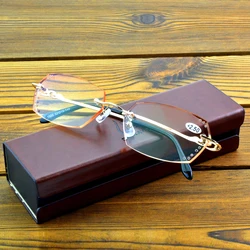Clara Vida Rimless Luxury Diamond Cut Multilayer Coating Rhinestone Reading Glasses for Women +0.75 to +3.5 +3.75 +4