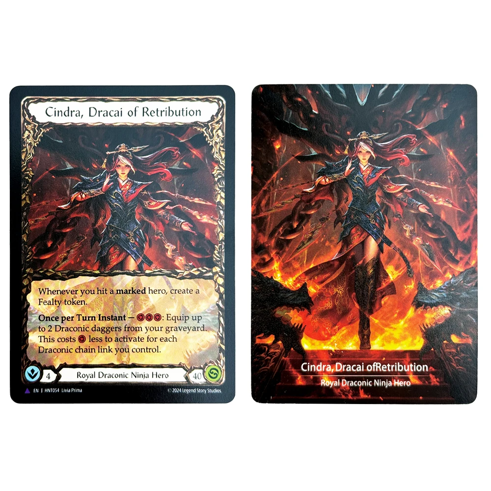 ฟอยล์เย็น FAB TCG การ์ด Proxy สองด้านการ์ดเกม Arakni 5L! p3d 7hRu 7h3 cR4X Nuu Alluring Desire Enigma Cindra Singularity