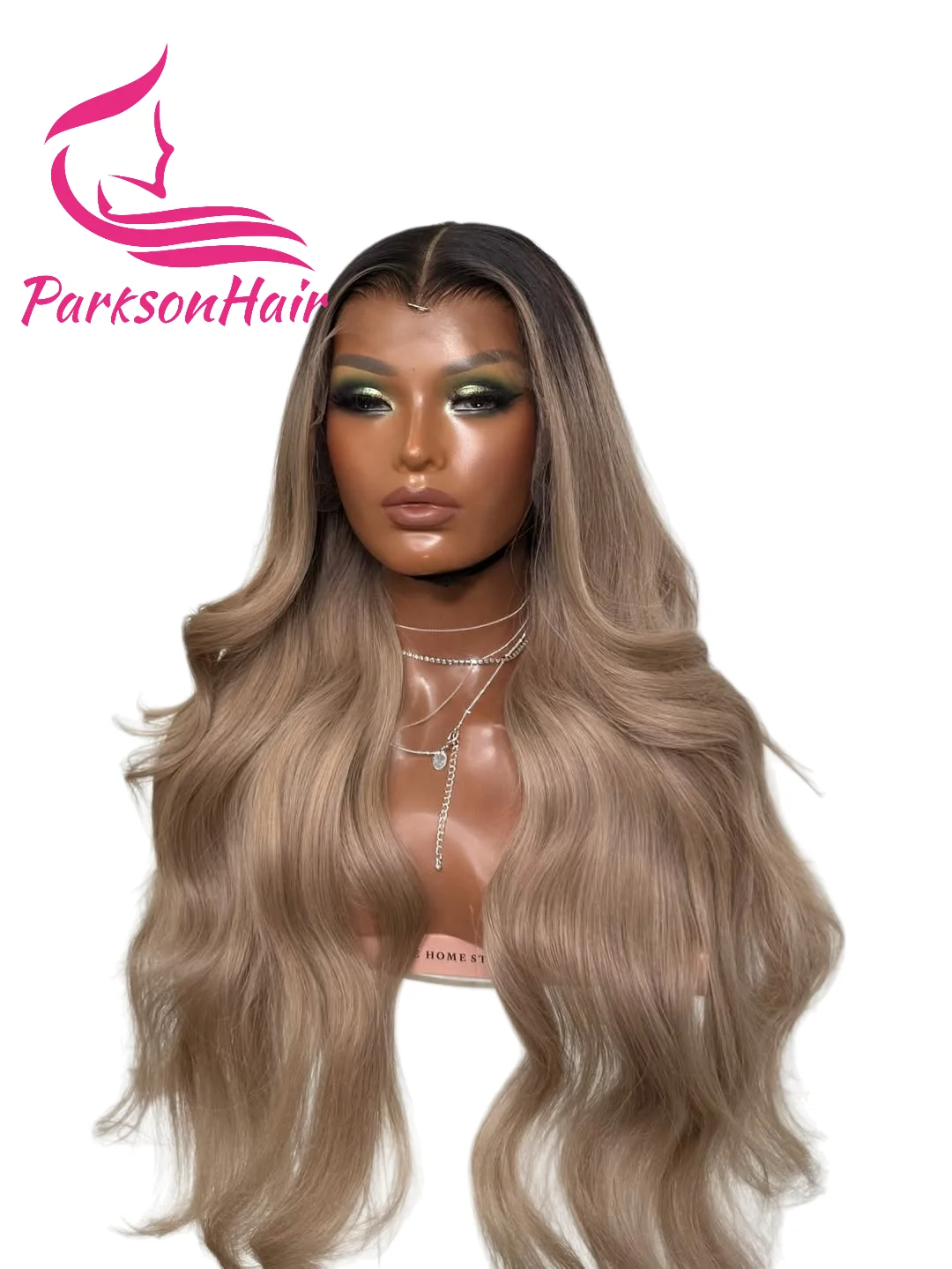 الرماد البني الملونة خصلات الشعر المستعار الإنسان مع جذور داكنة 13x4 13x6 الدانتيل الشفاف الجبهة الباروكات قبل قطعها مستقيم الدانتيل شعر مستعار أمامي