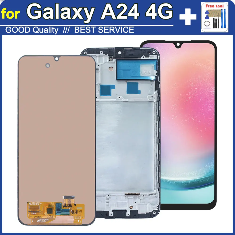 New LCD for Samsung Galaxy A24 4G LCD Display Touch Screen Digitizer Assembly for Samsung A24 4G A245 Phone LCD Screen