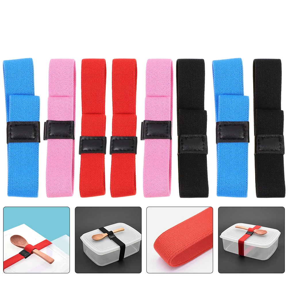 

8Pcs Bento Box Straps Reliable Non-Slip Elastic Fixing Bands for Lunch Boxes Compact Design Fine Workmanship Suitable for School