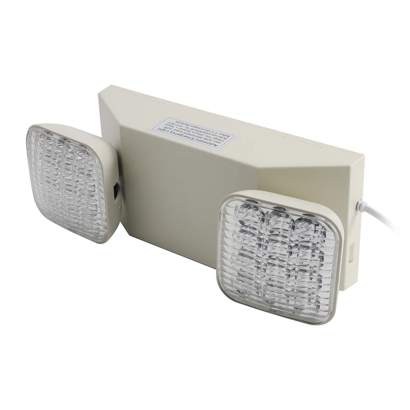 Emergency Light, Back-Up Battery Emergency Exit Lighting Fixtures With Adjustable Hardwired 2 LED Head Wall Mount