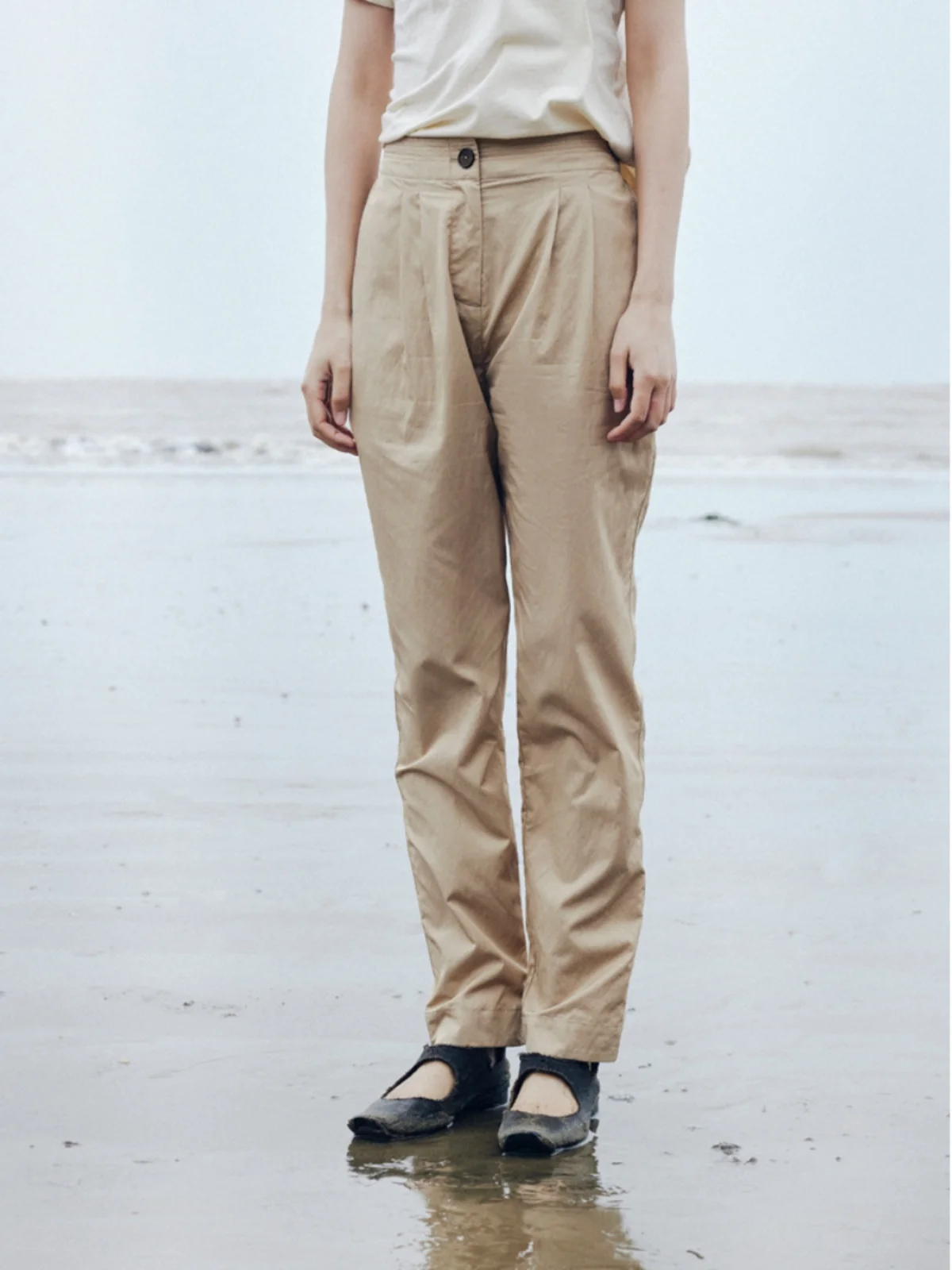 

Original Design Women's Slim Fit Cotton Casual Pants Pure Color Pencil Pants Small Footed Trousers Comfortable l Waist