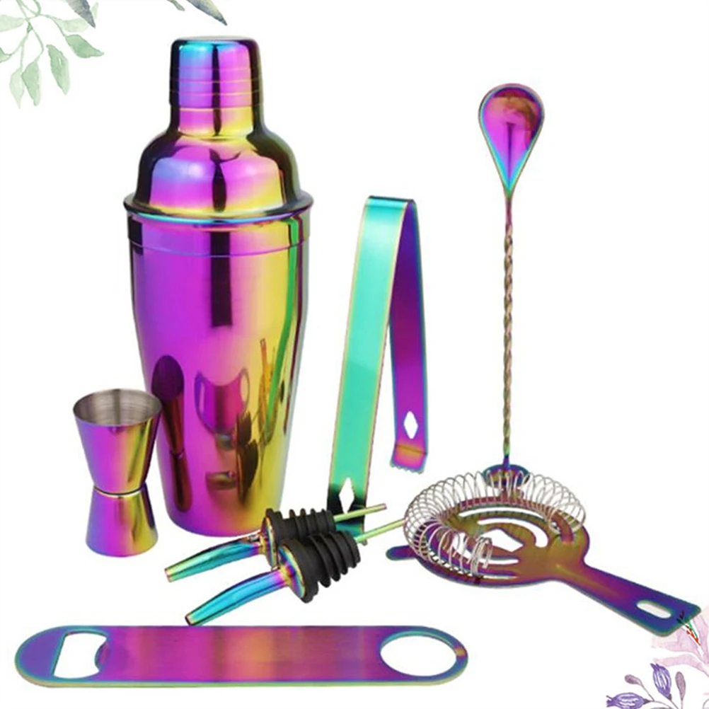 

8 Pcs Mixer Bartender Set Stainless Steel Shaker Liquid Mixing Pitcher for Drinks