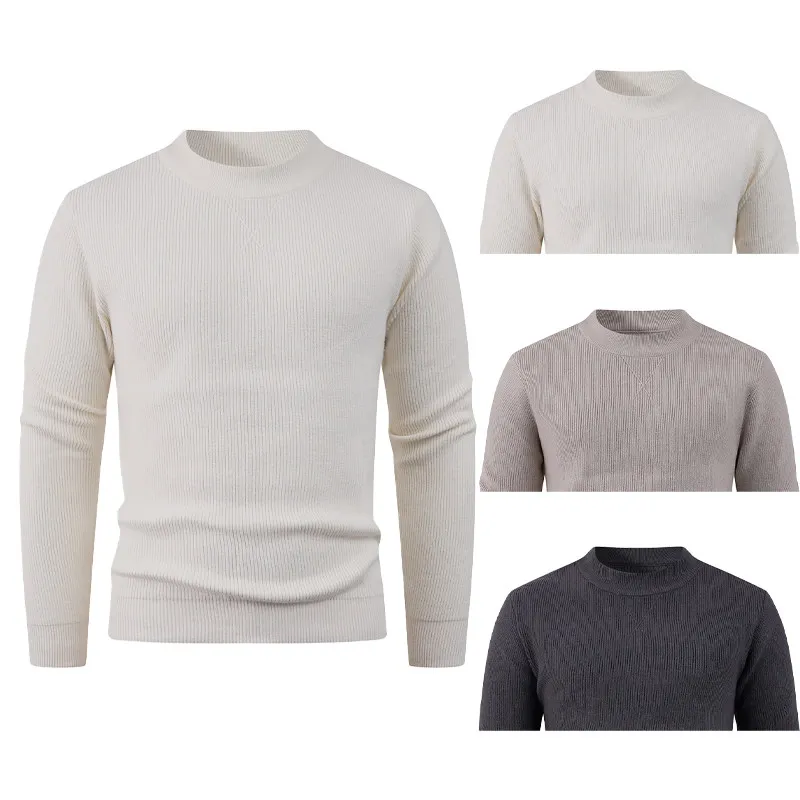 

Men's Faionable Casual Knitted Long Sve Sweater Spring Autumn Large Size Comfortable Breathable Warm f High Collar