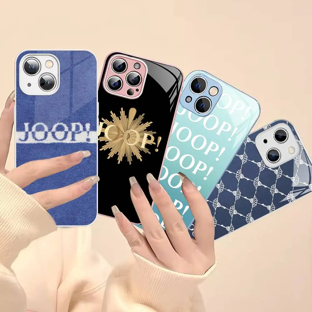 Fashion Brand J-Joop For IPhone 14 13 12 Mini 11 Pro XS Max X XR 14 Plus Tempered Glass Cover