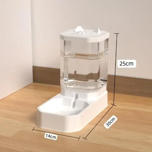 وعاء مياه للتغذية التلقائية للقطط، وعاء شفاف لتخزين أغذية الحيوانات الأليفة، حاوية توزيع، ملحقات جرو هريرة في المخزون #2