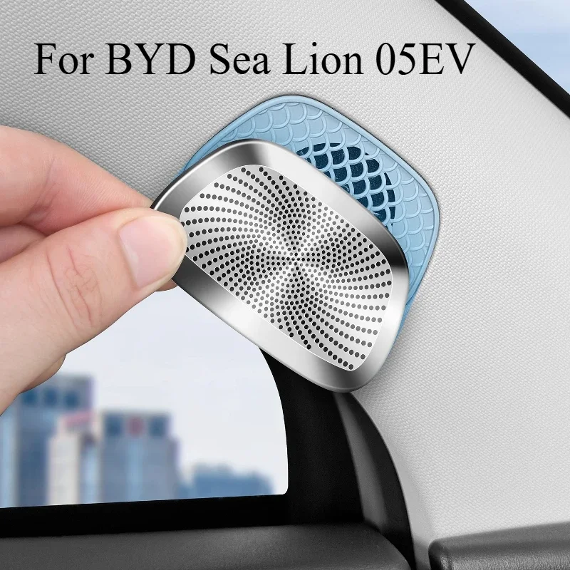 Door A-pillar Speaker Protective Cover for BYD Sea Lion 05 EV - Triangular Audio Patch, Car Interior Mod Accessory