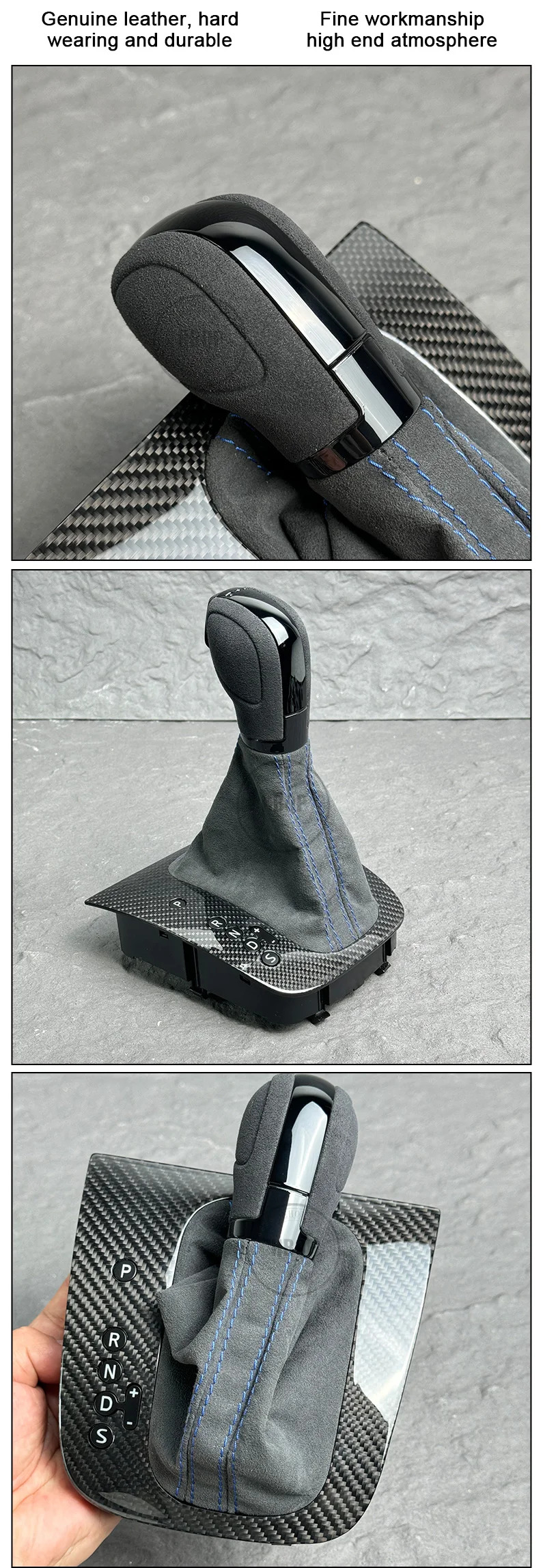 Schaltknauf passend für Volkswagen Golf 6,5 GTI, MK6, MK5, automatischer Schalthebel mit Panel, Autozubehör – Detail 2