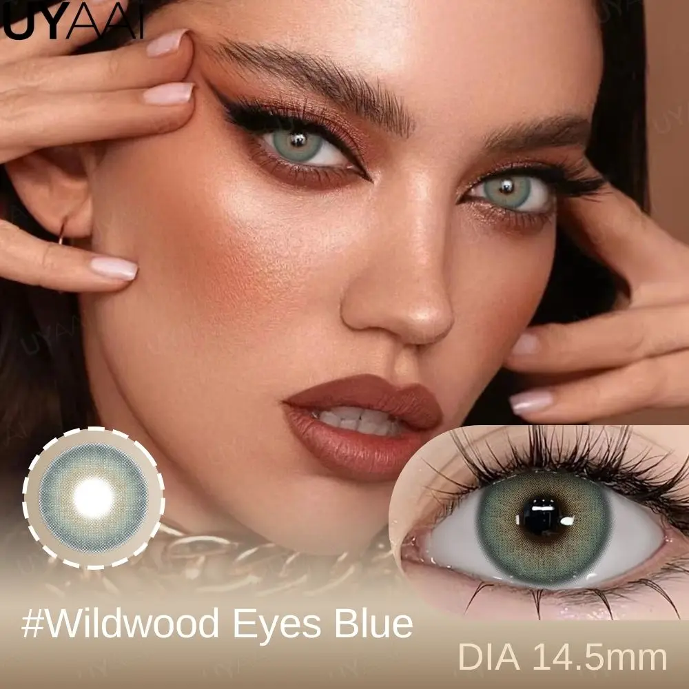 UYAAI Farbige Kontaktlinsen für Schönheit und Make-up, Kosmetische Farblinsen, Colorcon Beauty Blaue Linsen mit Wasserlicht-Effekt