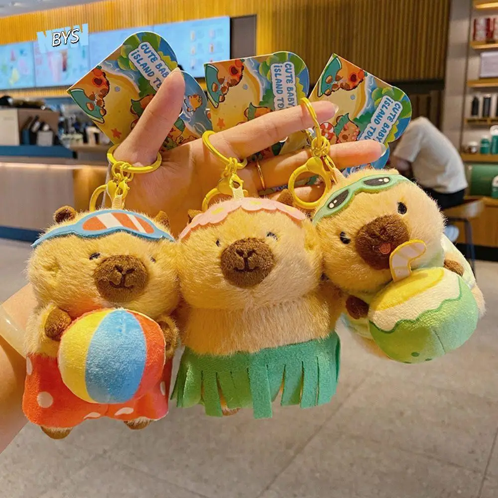 

Fashion Cartoon Plush Capybara Keychain Cute Bag Hanging Capybara Dolls Pendant Ornaments Island Style Car Keyring Bag Decor