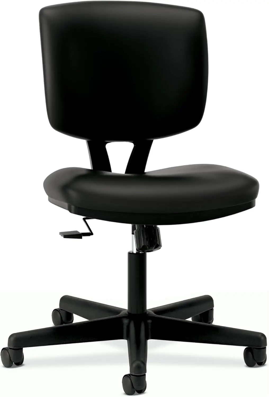 Volt Armless Desk Small Office No Arms Leather Task Chair - Ergonomic Office  Adjustable Synchro