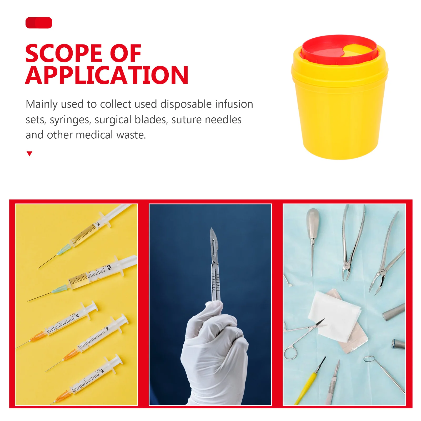 

5Pcs Hospital Sharps Boxes Clinic Needle Trash Cans Blades Holders Syringe Disposal Medical Waste Sharps Containers