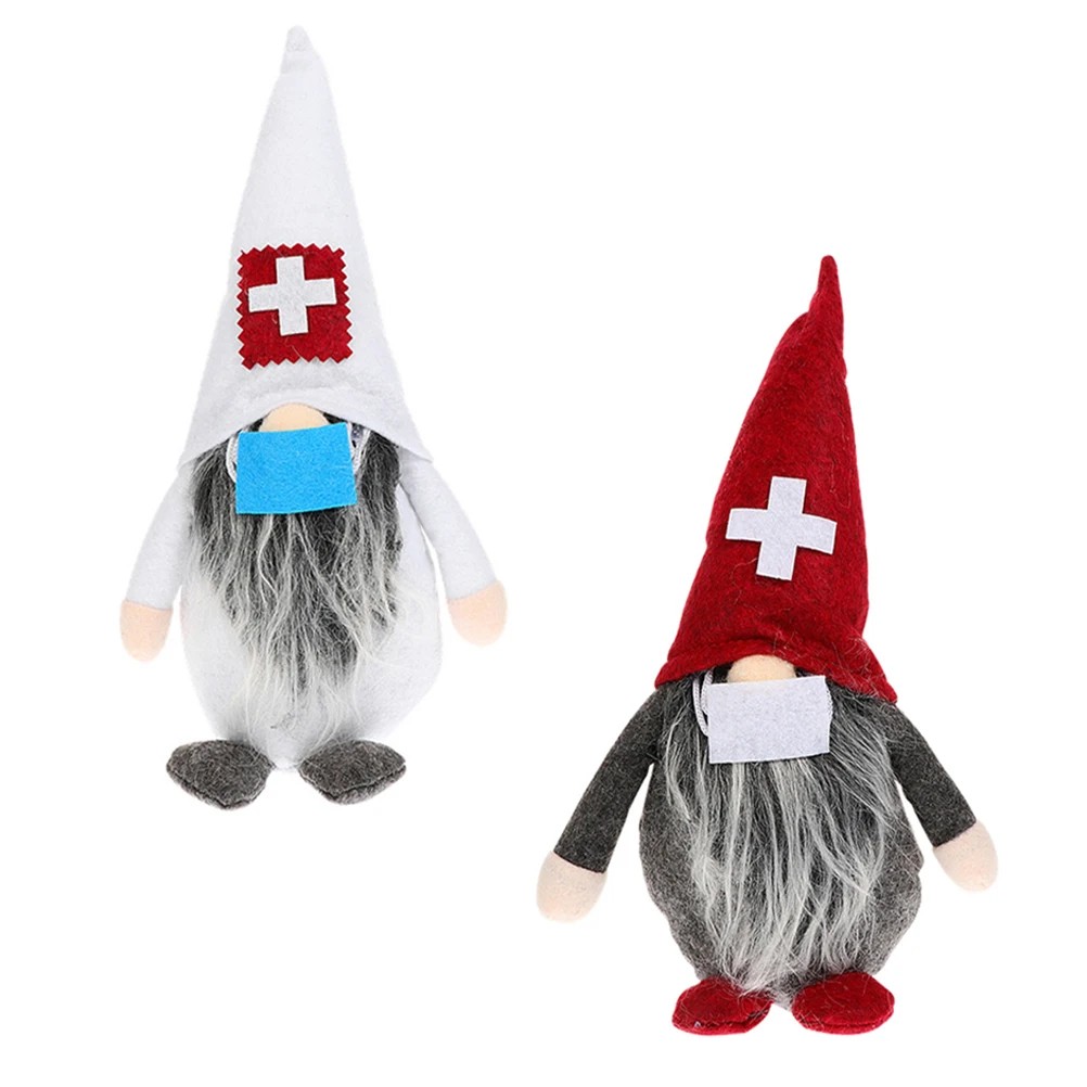 

2Pcs Doctors Figurines Gnome Christmas naments Party Adornment Polyester Home Office Decor Holiday Gifts