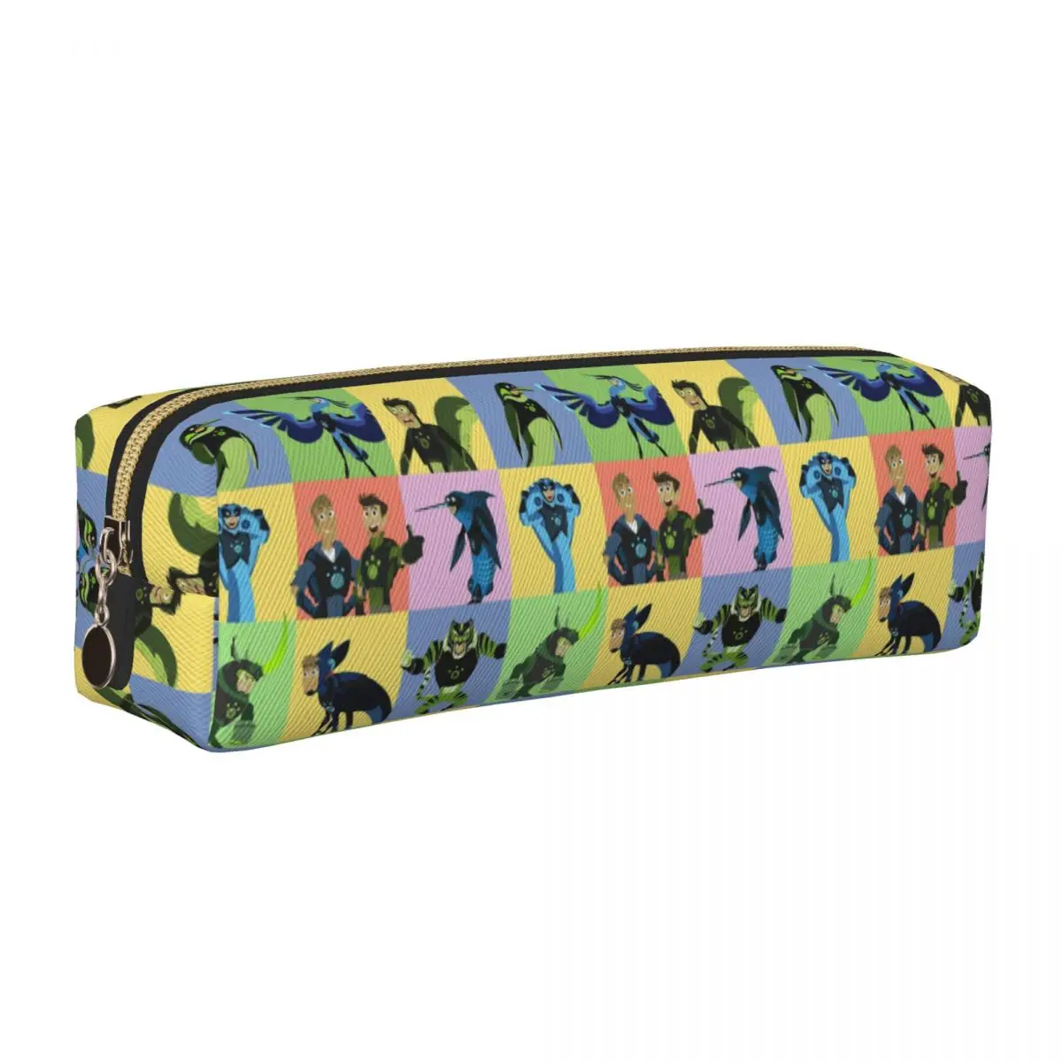 

Пенал Wild Kratts, новые животные, держатель для ручек с героями мультфильмов, сумка для студентов, большая вместимость, школьные принадлежности, подарки, пеналы