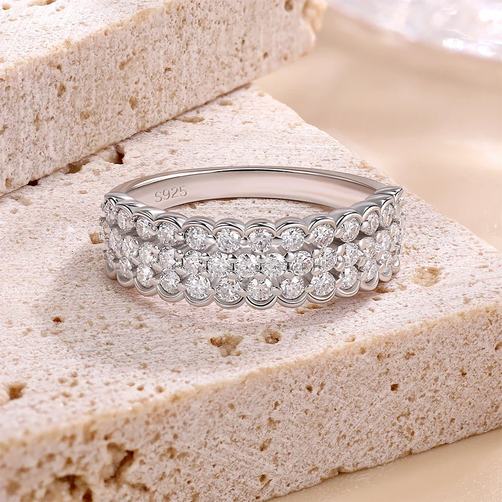 

LinkerLove Half Eternity обручальное кольцо с муассанитом из стерлингового серебра S925 с бриллиантом для женщин 18 К позолоченное ювелирное изделие подарок