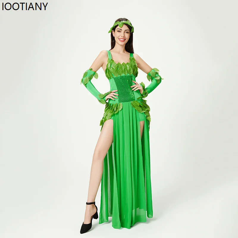 

Women Sexy Forest Elf Cosplay Costumes Halloween Party Anime Flower Fairy Dress Carnival Masquerade Funny Stage Showing Dress Up