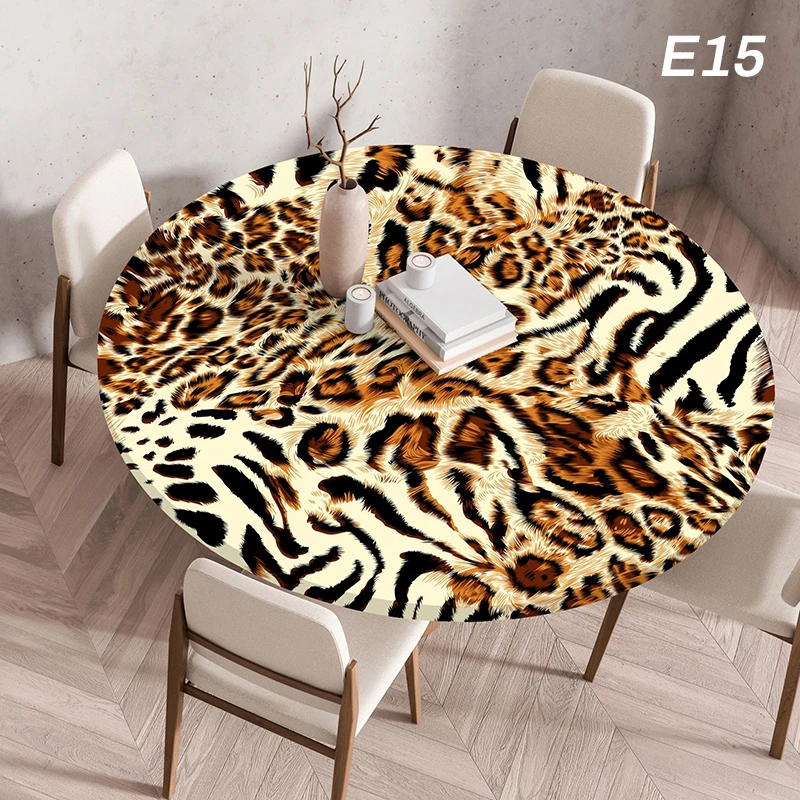 

﻿Leopard Print Table Cover Animal Fur Texture Home Decor Dining Table Protector Oil Proof Waterproof Dustproof Table Cloth﻿