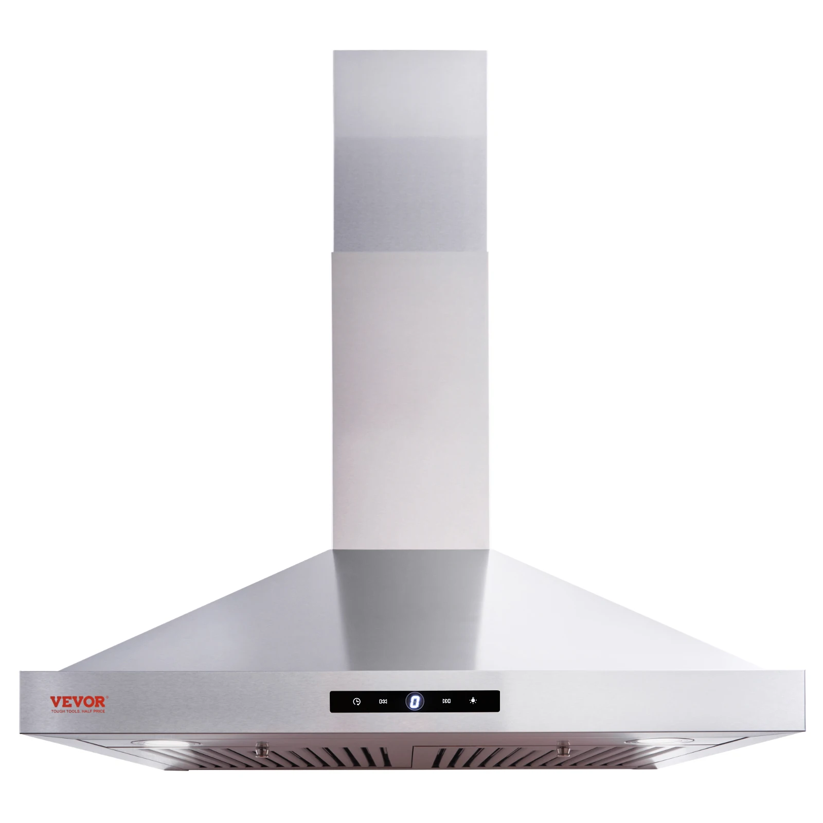 VEVOR 30-inch  Wall Mount Range Hood with Ducted Exhaust Vent Soft Touch Controls 3 Exhaust Fan Speed 2pcs LED lights 200/350CFM