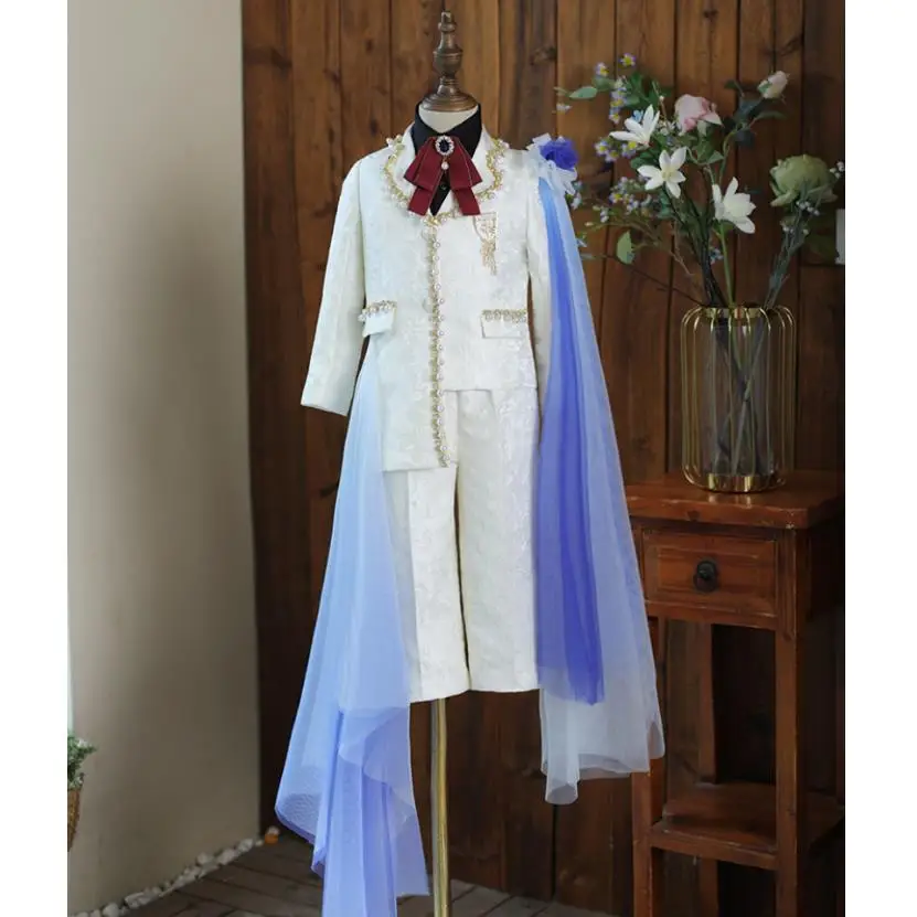 

High-End Boys' Gentleman Tuxedo Sets Children's Catwalk Formal Wedding Birthday Party Suits Elegant Evening Gown A2982