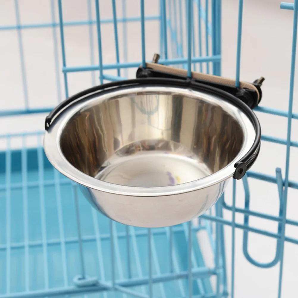 

Pet Stainless Steel Bowl Water Clamp Dog Crate Puppy Large Cage Hanging for The Cat