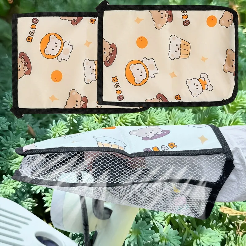 

E-Scooter Sunscreen Gloves Summer Breathable UV Protection Motorcycle Handlebar Cover Cute Cartoon PVC Waterproof Accessories