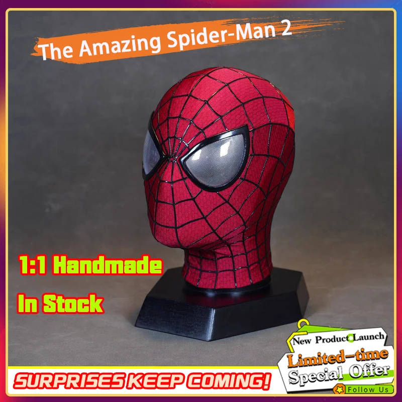 in-stock-hot-marvel-movie-spider-man-2-handmade-mask-amazing-spider-man-handmade-halloween-cosplay-costume-mask-christmas-gift