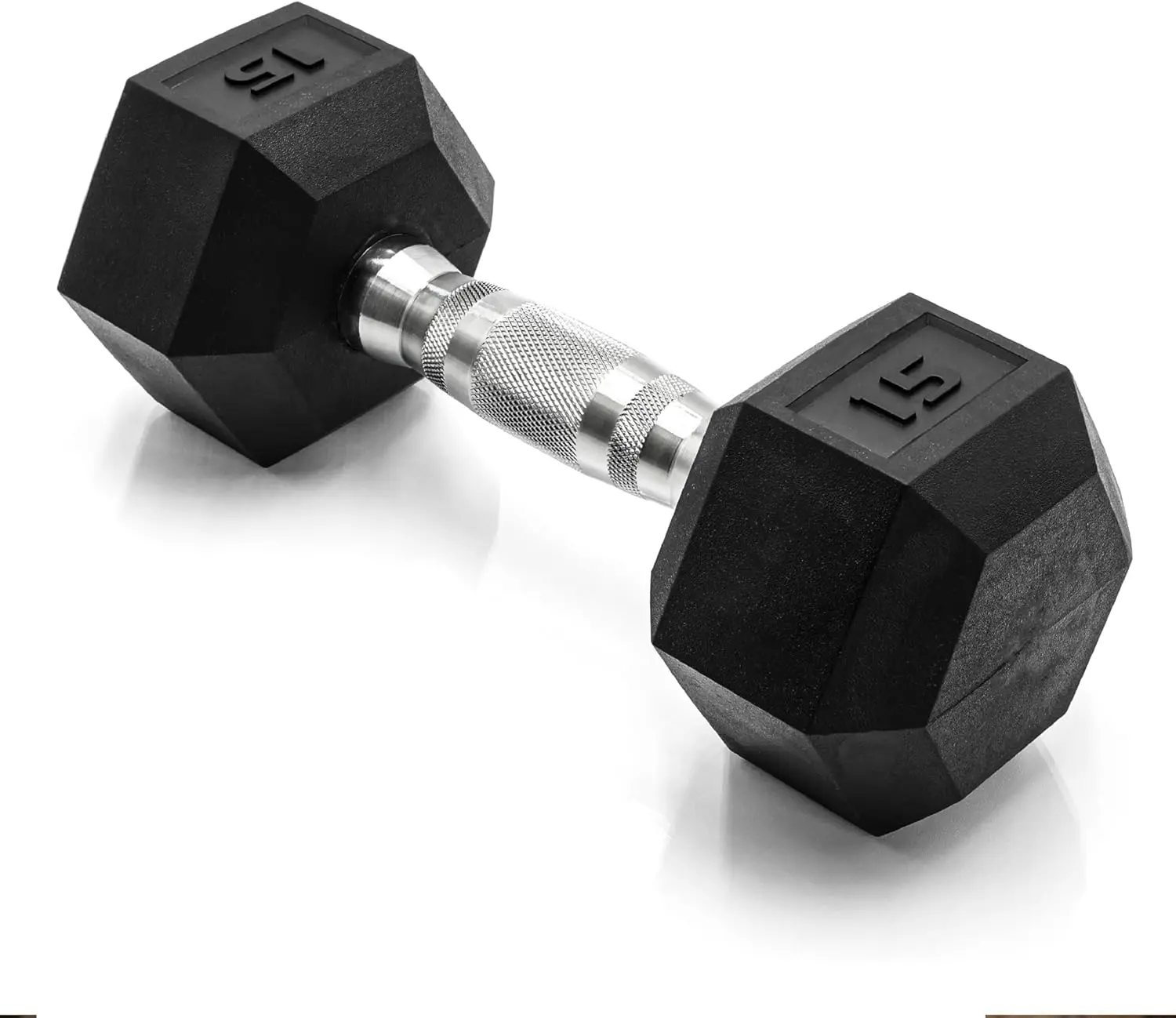 Fitness Rubber Encased Hex Dumbbell, Multiple Sizes Coated Dumbbell Weight Rubber Hex Dumbbell Hand Weight For Strength Training