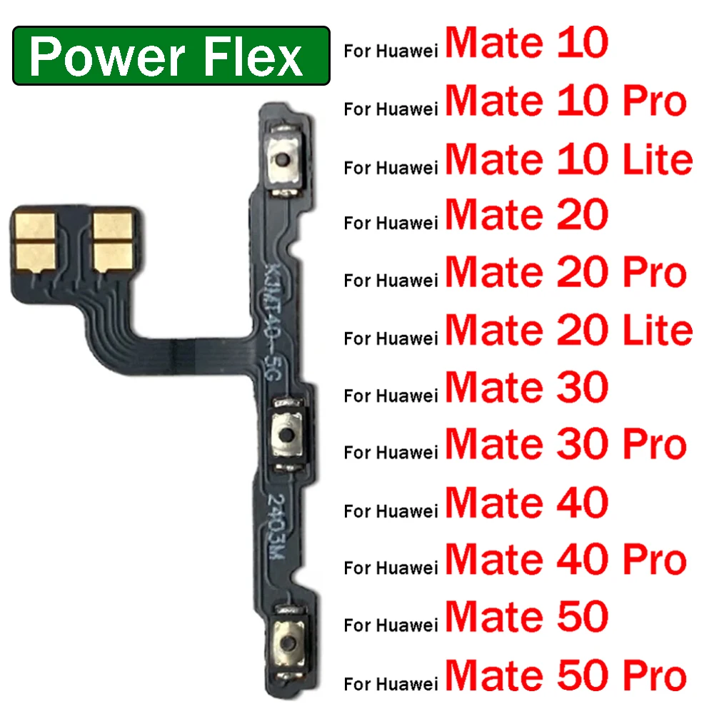 Power on/off Volume Key Button Flex Cable Ribbon For Huawei Mate 10 20 30 40 50 50E 60 Lite Pro Repair Part