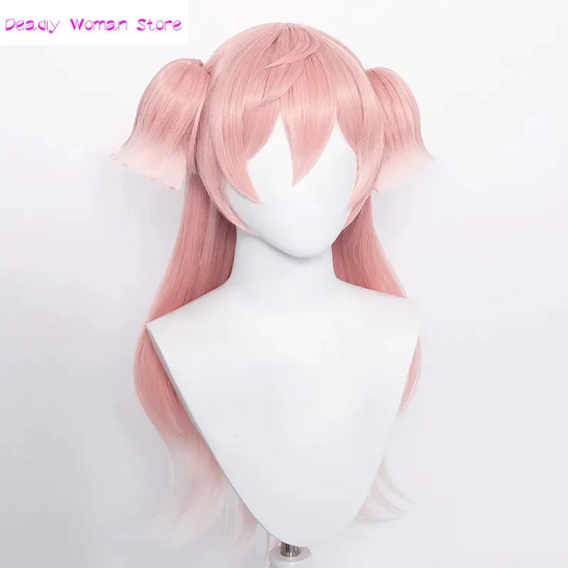 Vivi 2025 Genshin Impact Yanfei peluca Cosplay disfraz mujer gradiente Rosa Clip cola de caballo pelo sintético resistente al calor Yan Fei papel