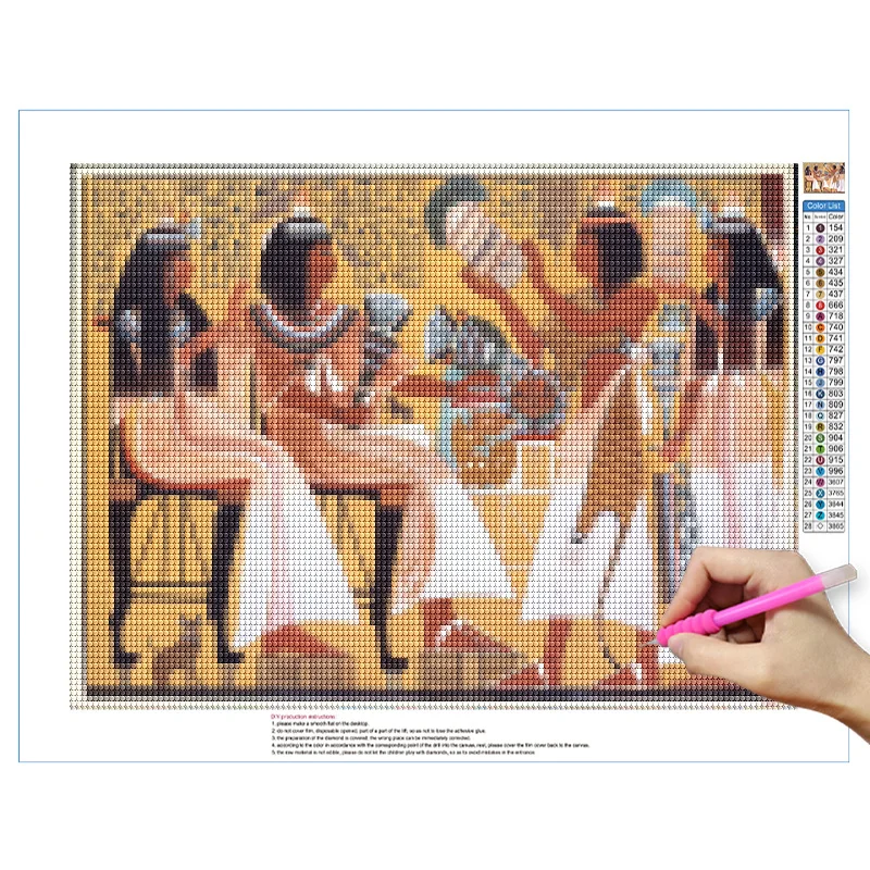 Ancient Egypt Murals 5D Diamond Painting Portrait Diamond Mosaic Abstract Diamond Embroidery Painting DIY Rhinestone Home Decor