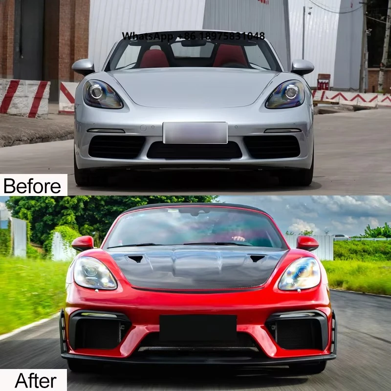 

Car Bodykit Carbon Fiber Rear Trunk Wing 16-23 982 Front Bumper Upgrade to GT4RS Full Body Kits for ‘Porsche 718 Cayman Boxster