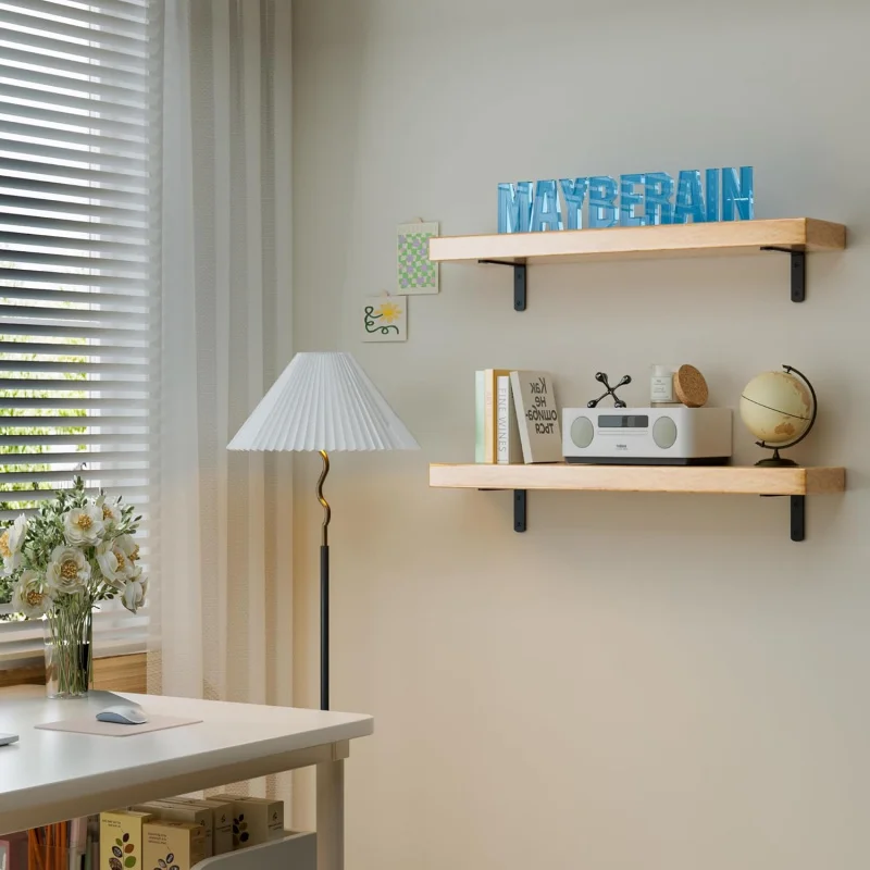 4 suportes de prateleira de 5 polegadas, suporte de prateleira flutuante preto