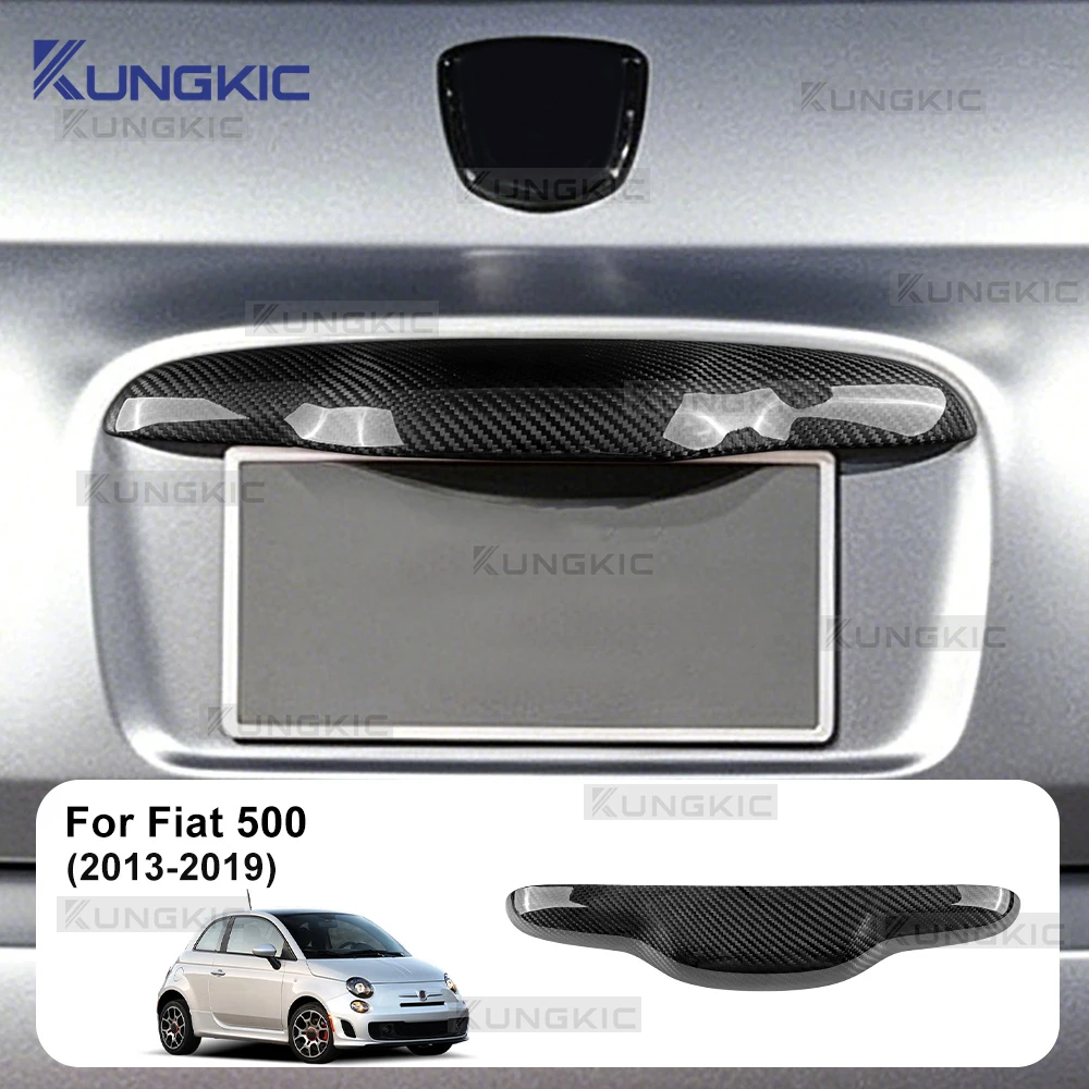 Real Dry Carbon Fiber for Fiat 500 US Version 2013 2014 2015 2016 2017 2018 2019 Trunk Release Button Cover Trim Accessories