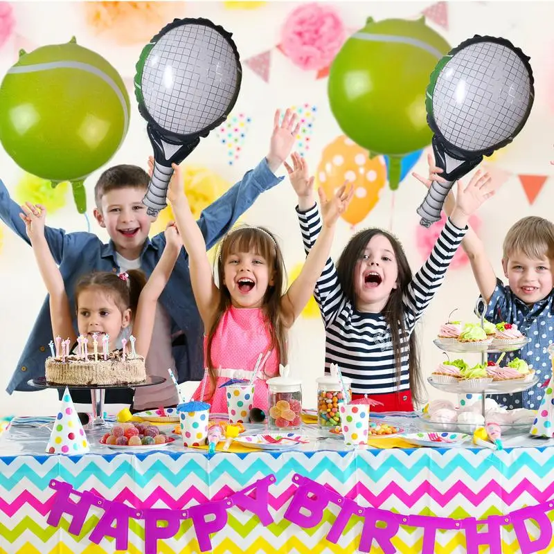 Inflatable Tennis Decoration Ball Aluminum Foil Party Decorative Balloons Birthday Decorations Baby Shower Birthday Party Suppli