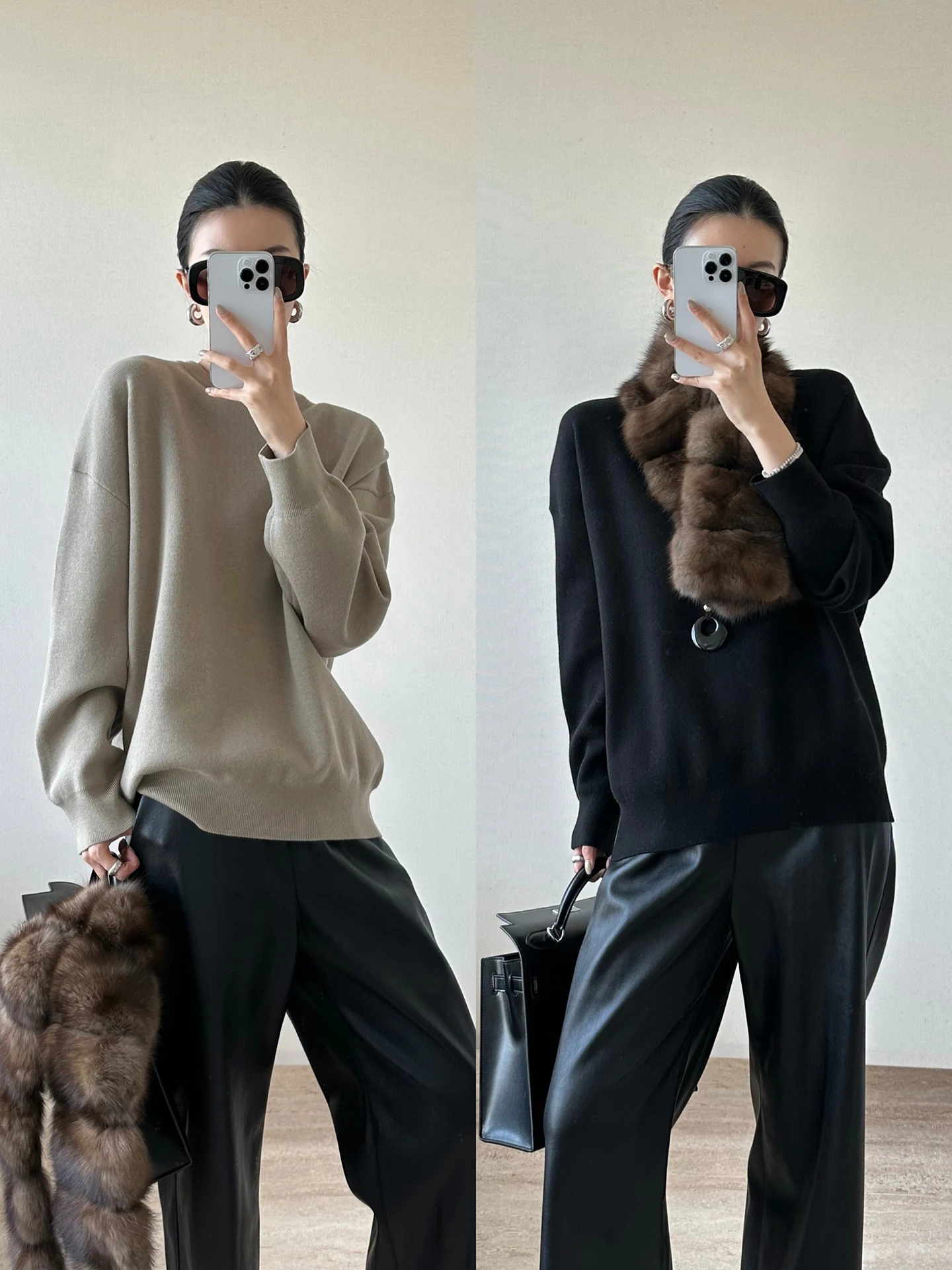 

Casual Loose Women's Knitted Sweater Anti-Balloning Overhead Autumn Winter Comfortable High-End Feeling Cotton Blend Long Sve