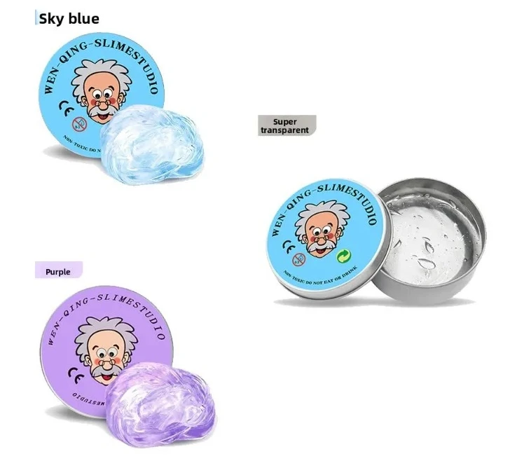 ASMR Putty Stress Relief Toys Old Man Liquid Squishy Transparent Crystal Slime Fluffy Foam Putty Kids Safe Bouncy Stretchy Color