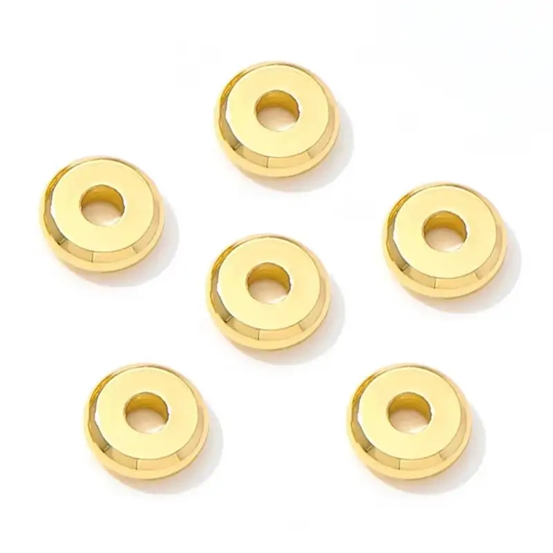 50 Stück DIY Schmuckherstellungszubehör, vergoldete Messing-Flachperlen für Armbandherstellung, Schmuckzubehör – Detail 1