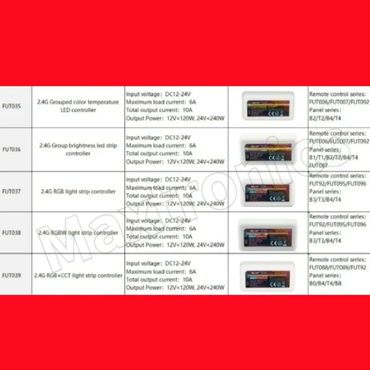 

Miboxer MiLight RF 2,4G Диммер дистанционного управления CCT RGB RGBW RGBCCT FUT036 FUT038 FUT039 FUT096 WL5 WL-Box2 для светодиодных лент