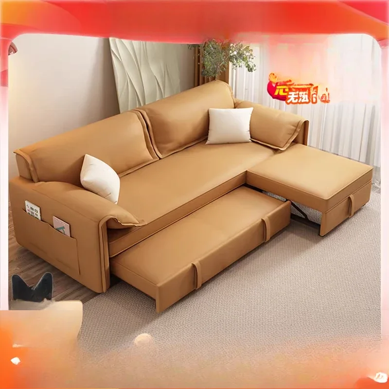 Sofa bed, new anti-cat scratch technology cloth, small apartment double trailer folding dual-purpose