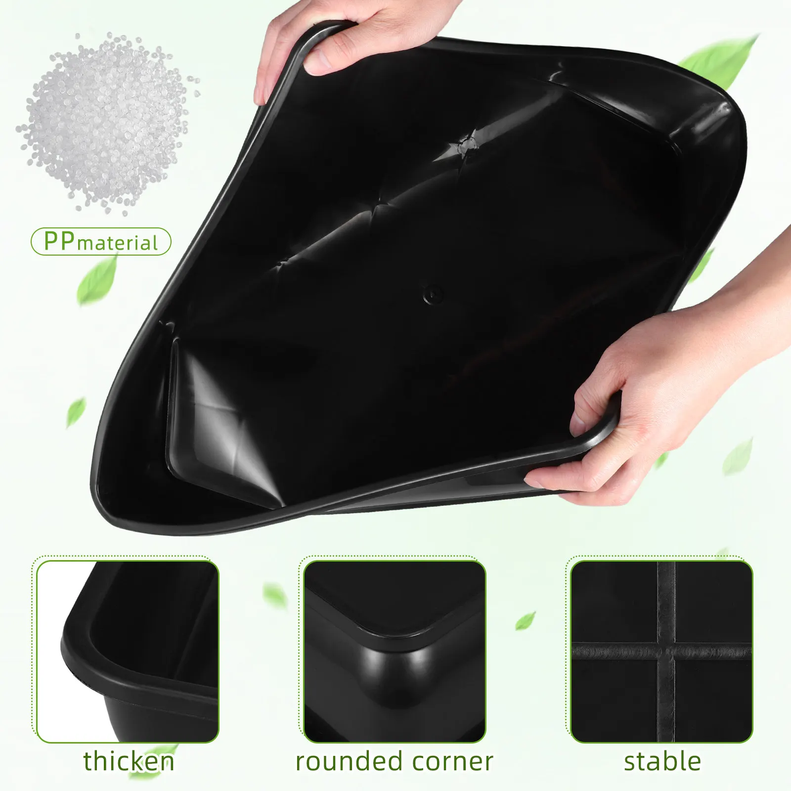 

2 шт. Прочные пластиковые поддоны для растений, квадратные, нескользящие, герметичные, для использования в помещении и на улице, для дренажа цветочных горшков