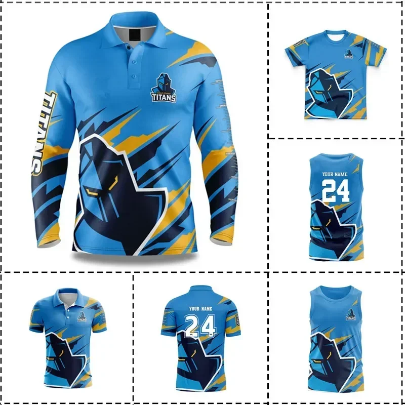 

Customization 2024 Titans Fishing Shirt Rugby Jersey - Men's Size: S-5XL（Print Custom Name Number）