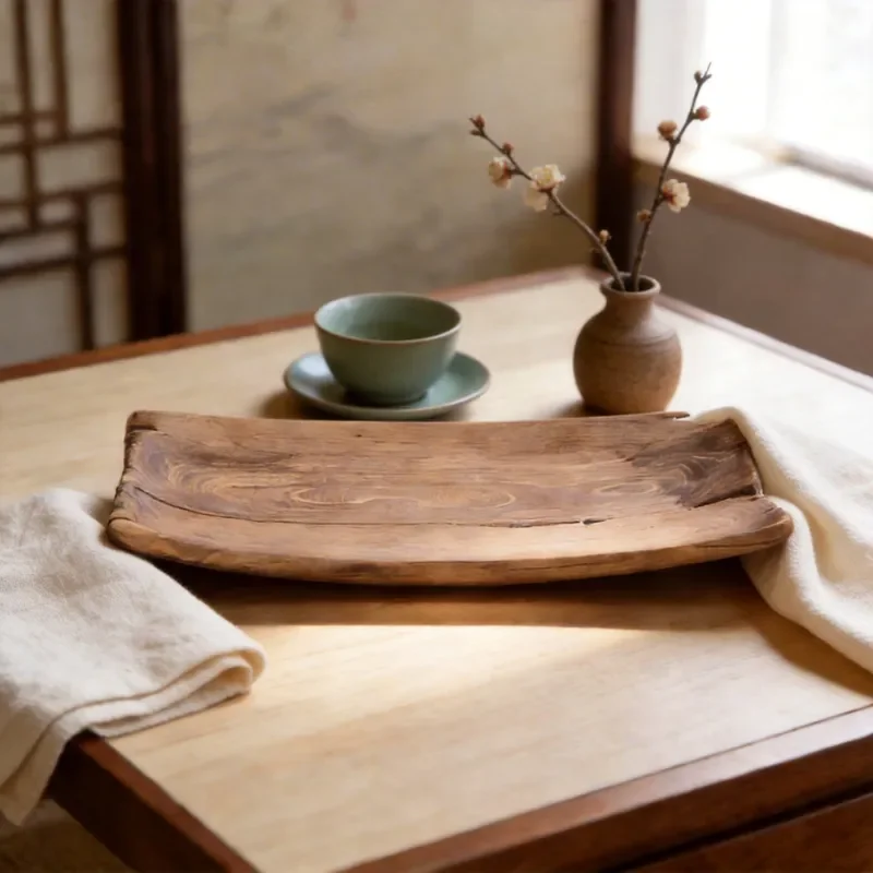 Plateau de service artisanal rétro professionnel fait main, assiette à fruits, décoration d'intérieur et d'hébergement, plat artistique pour le salon